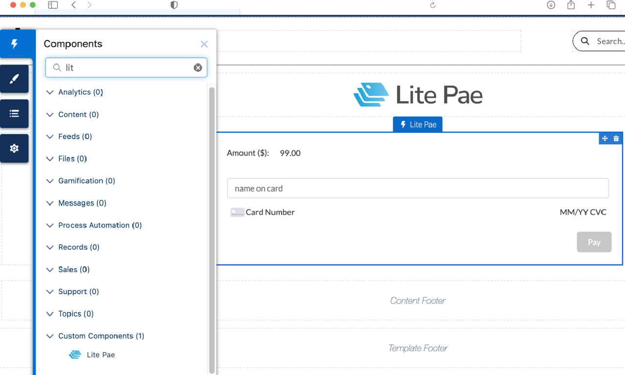 Lite Pae component in Expereince Cloud Site