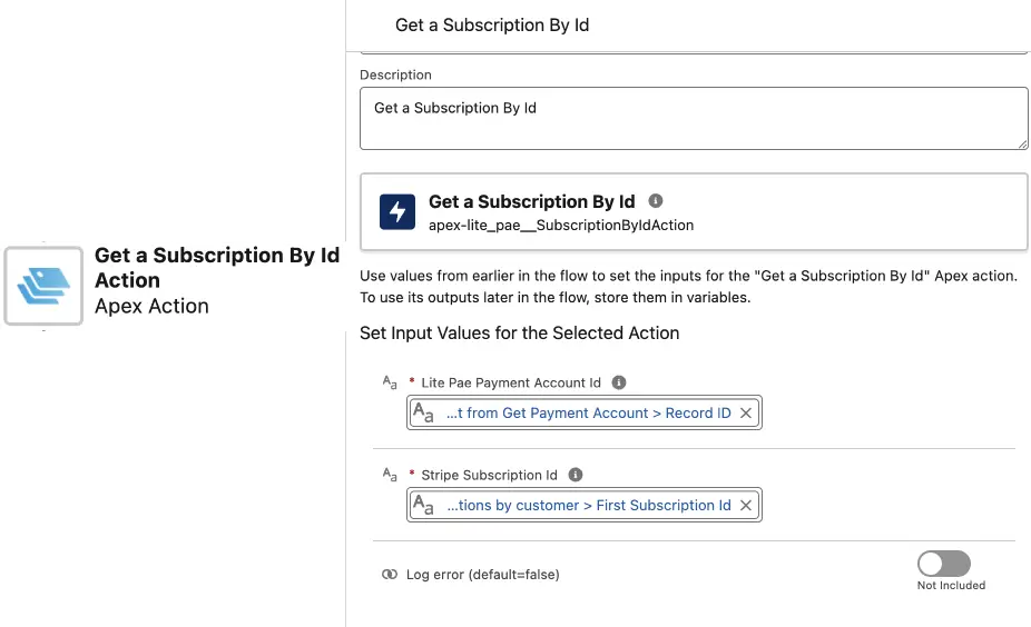 Lite Pae - invocable action retrieve subscription by id