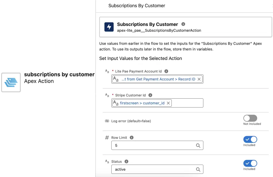 Lite Pae - invocable action retrieve subscriptions by customer